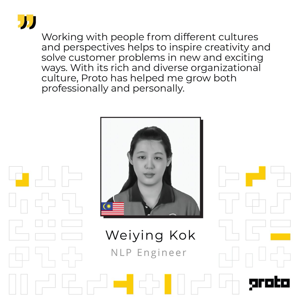 Proto On Twitter Proto Is Delighted To Recognize The Contributions Of Nlp Engineer Weiying Kok Weiying Has Led Our Manglish Mixed Malay And English Capability For Our Enterprise Clients We Re Excited For