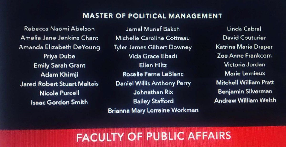 RiddellMPM's tweet photo. Congratulations to the MPM graduates of 2020!

Watch Carleton University's Fall Graduation Celebration here: https://t.co/nefYMrKRWo https://t.co/Htugn2tUKm