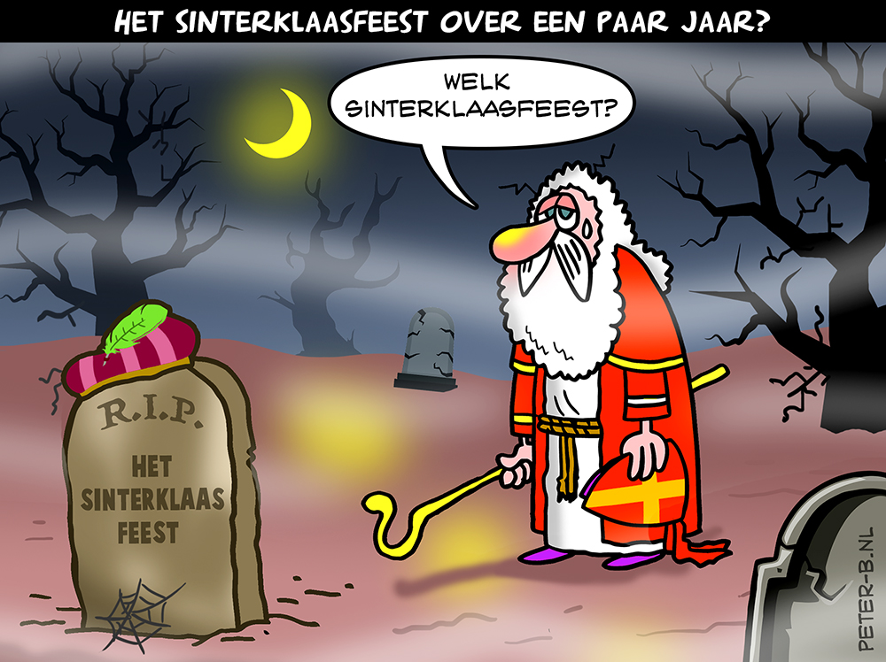 PeterBcartoons's tweet photo. Dat het Sinterklaasfeest met de tijd mee gaat is prima, maar laat het niet verdwijnen. Ik hoop dat ik met deze cartoon er flink naast zit... #Sinterklaasfeest #sinterklaascartoon https://t.co/GlboPsUQIq