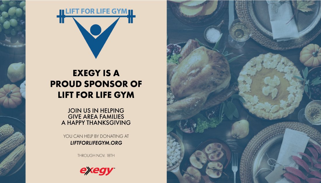 Assist Exegy Associates in supporting the @Lift4LifeGym food drive in advance of Thanksgiving. Donate here: https://t.co/M7VB4cHHTz https://t.co/RHJ7KAUp3T