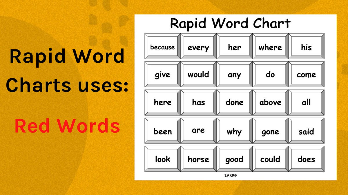 We are diving into rapid word charts!  This  week we will explore what can go in them. (Next week we will share different ways to use them!)

Rapid Word charts work great for red words! Use the same 5 or 25 different words.

Share to spread the <3
#ortongillingham #teachertwitter