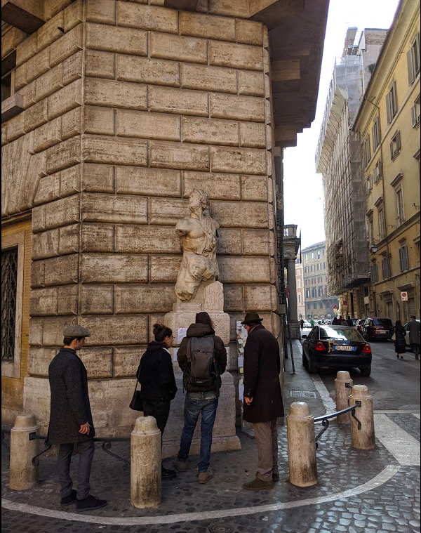 So there's the gang - all 6 'Speaking Statues.' Although some are more 'talkative' than others these days - Pasquino is the only statue where notes are still regularly posted - a visit to these public monuments makes for a great walk & moment of reflection on the eternal city!