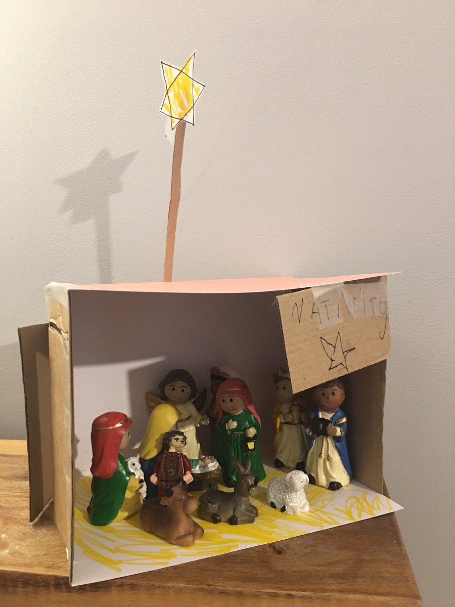 shellbellalder's tweet photo. @BrowneClass Evie’s creative homework this week. Evie made a barn for the nativity figures and told us the story of the nativity ❤️ https://t.co/GbjsEkGUuD