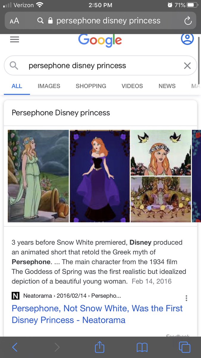 nbranch_'s tweet photo. @CashApp imma just say Persephone was a greek mythological figure long before Disney made this movie - Snow White was an original reimagining based on a German fairy tale  ... if we talkin first Disney princess... there’s only one answer... :( https://t.co/J8xFlP8W7q