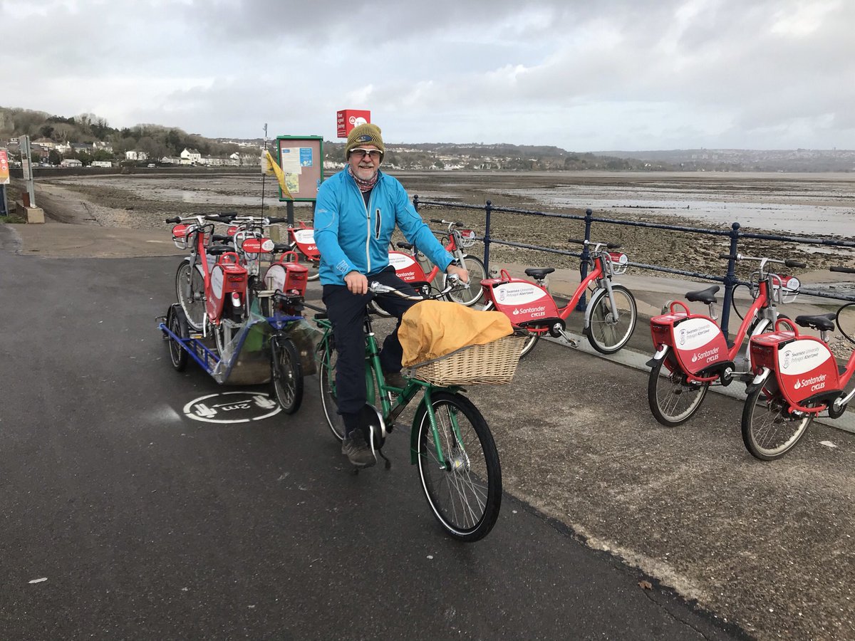 KevinRees1's tweet photo. Clocking the Mike’s up for the @GowerRiders s #CIN2020 #rickshaw challenge- tough going into headwind 🥵 https://t.co/KoeHsfCZfe