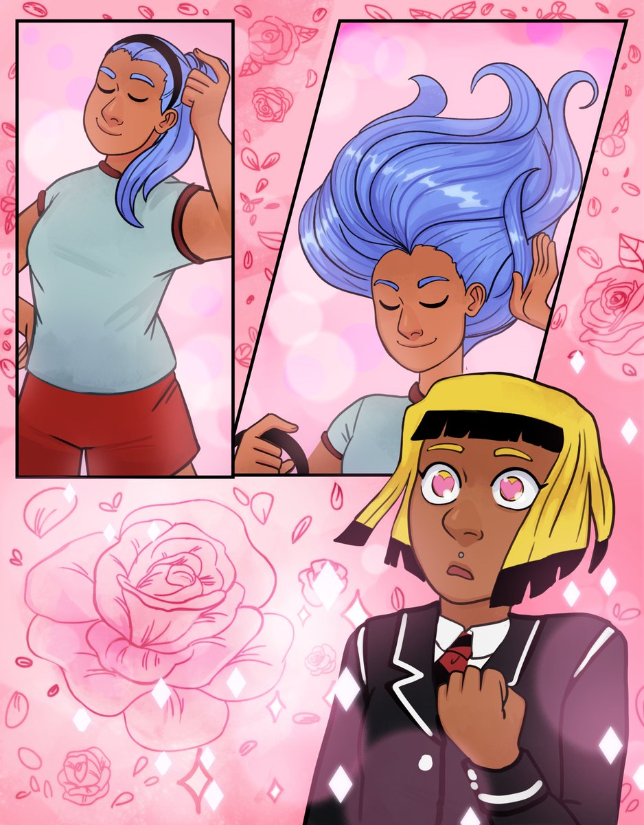 My webcomic is cute, fun, creepy, and overall just a wild ride. I co-create it with my friend @tenthousandbeez and you should definitely read it ??