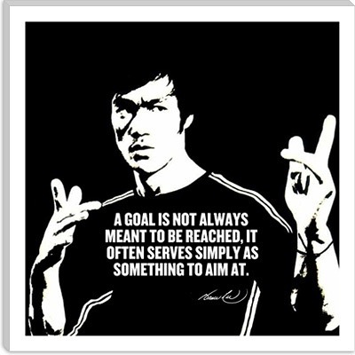 As we come up on the end of the semester, some of us might be feeling the sting of unaccomplished goals. I saw this Bruce Lee quote the other day and it made me re-conceptualize what goals are (or can be). #motivationmonday