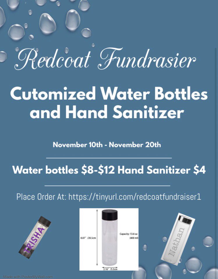 HeightsRedcoats's tweet photo. Support our Redcoats by purchasing your very own customized water bottle OR hand sanitizer 😃💙 Make your orders by using this link https://t.co/6SXiV6WUfl https://t.co/41aGbg2uEq