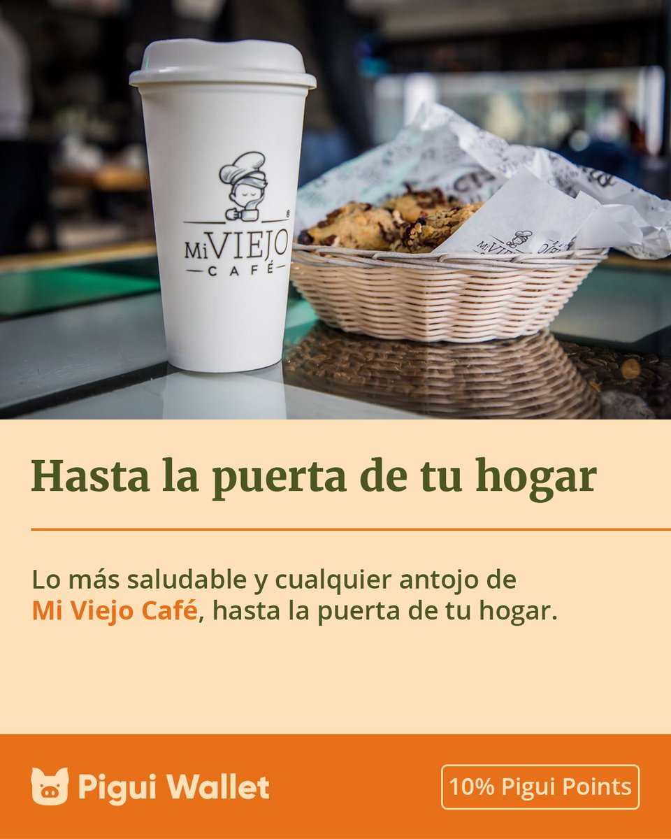 PiguiWalletMX's tweet photo. Haz tus pedidos vía WhatsApp (222 401 6294). @MiViejoCafe te recompensa con el 10% de tu cuenta en #PiguiPoints 🙌 https://t.co/KHOuHEQxgS