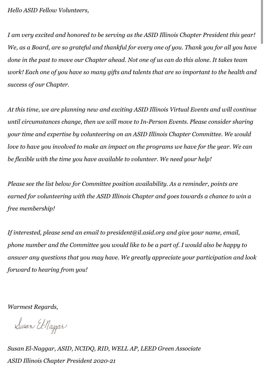 ASIDIllinois's tweet photo. A message from #ASIDIL President - Susan El-Naggar.
#MemberMonday https://t.co/0FDO14ynzp
