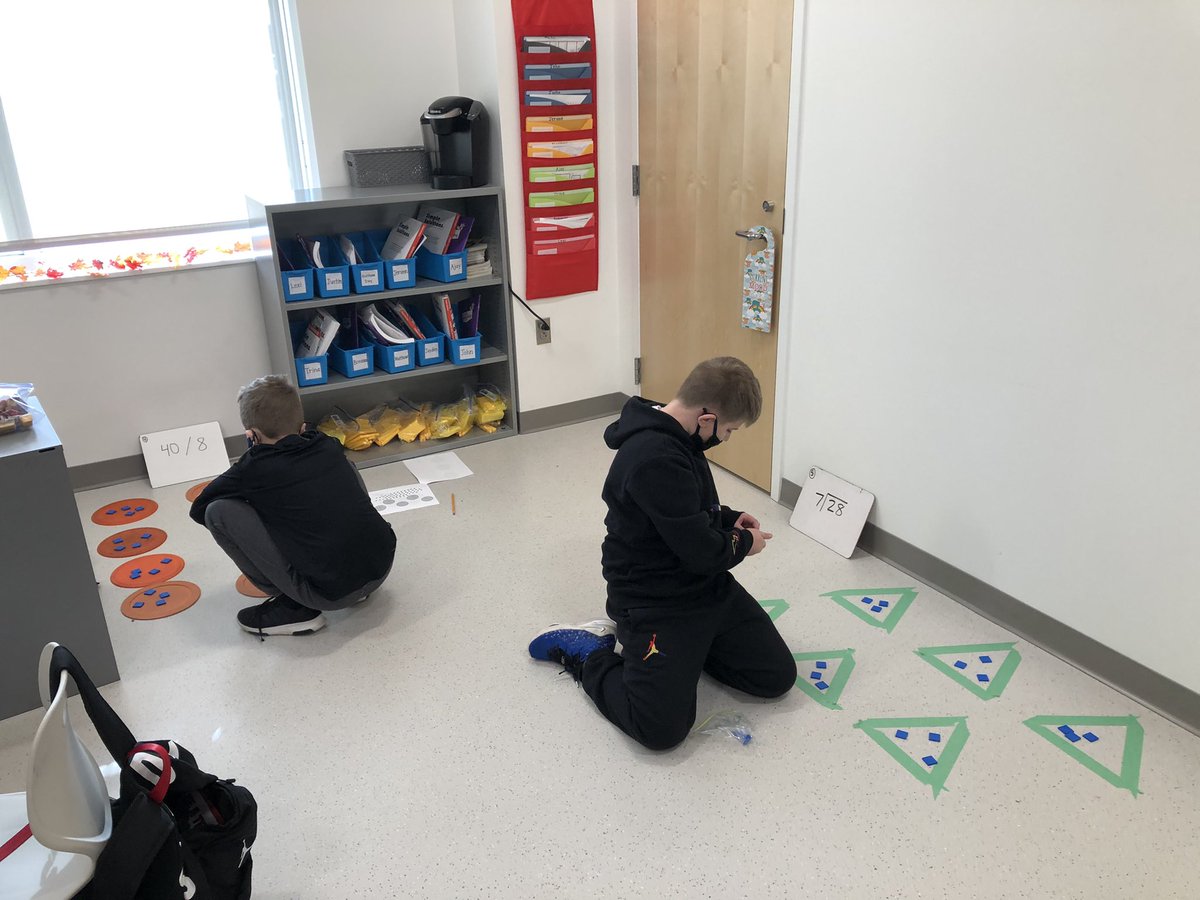 Miss_Sokolowski's tweet photo. Fourth graders freak out when they hear the word “division,” so why not make it something fun? Now, I have a group of 9 students who are eager to learn more tomorrow!! ➗ https://t.co/KxOvcBMPPt
