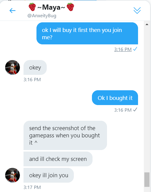 PeavyKristina's tweet photo. We love scammers! <3 @AnxeityBug but fr don't trade with this person :) https://t.co/ex0HHaLLyR