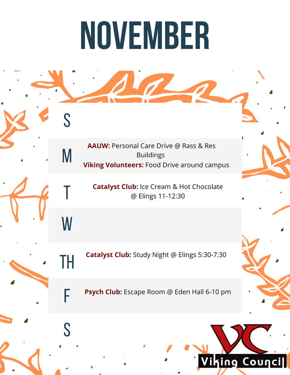 Check out this weeks events! <a href="/GVVolunteers/">GVU Viking Volunteers</a>