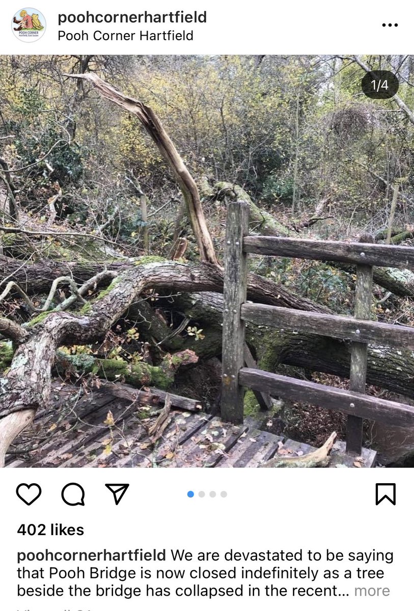 lucybluofficial's tweet photo. The fact that I was planning a dreamy lil trip here for my Pooh-Bear loving soul just this month for this to happen is basically the cherry on the shitcake that is 2020 π #PoohBridge https://t.co/qNoU9zGOtI
