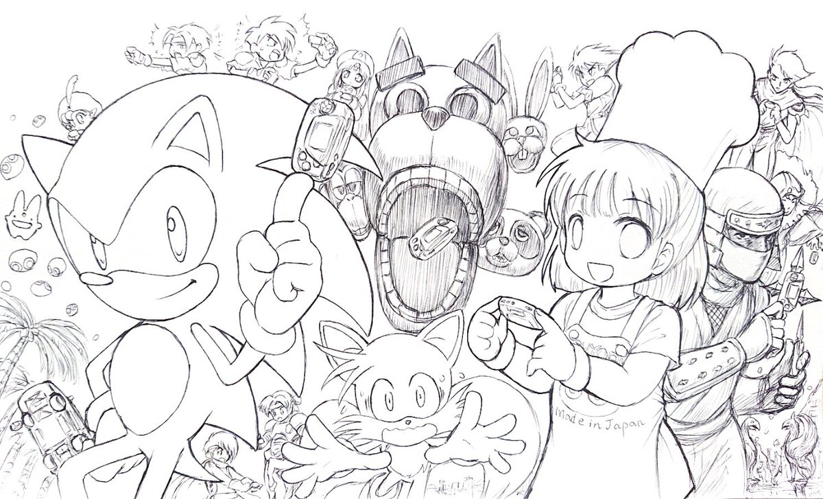 ゲームギアミクロ好評発売中!
セーガー!!

#皆さん線画と塗った後を見せてください 
#SEGA  #ゲームギアミクロ 