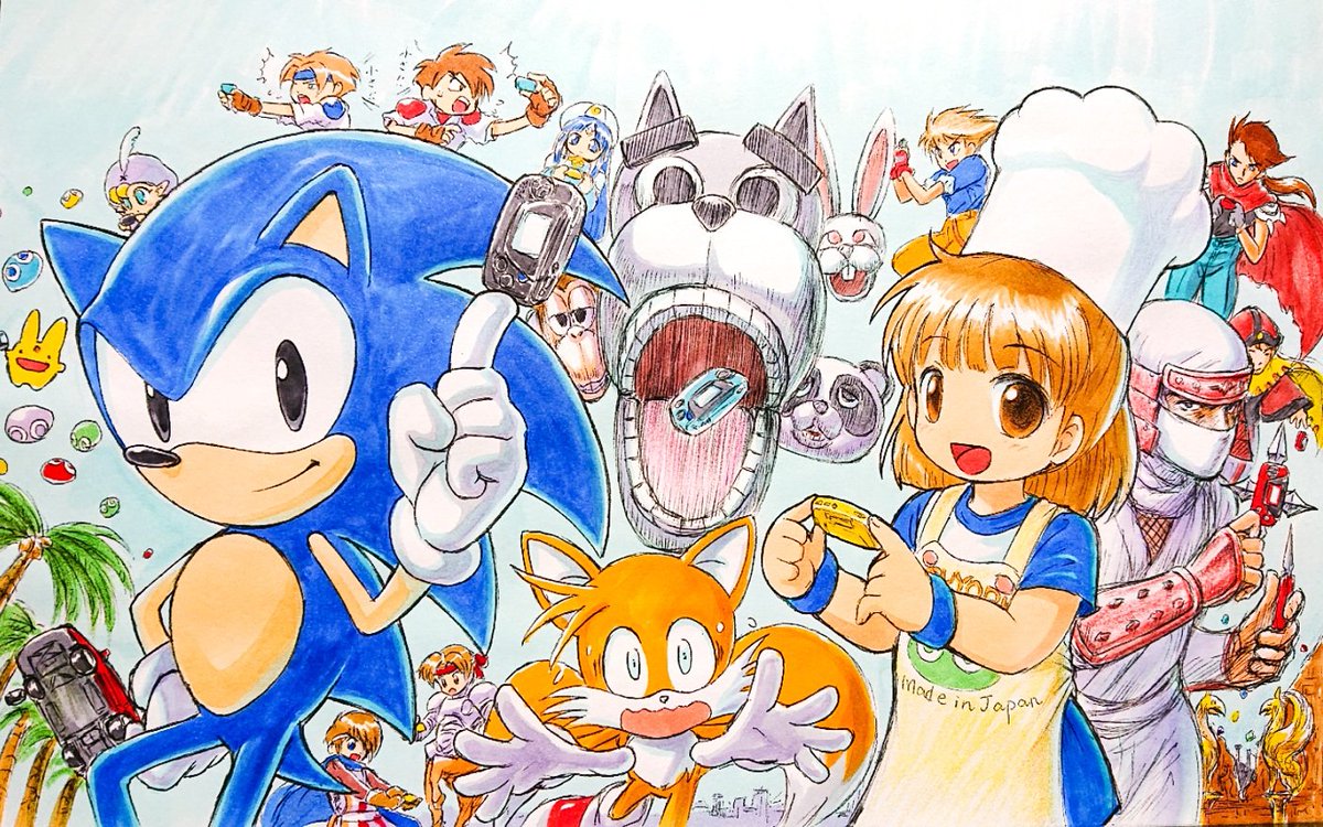 ゲームギアミクロ好評発売中!
セーガー!!

#皆さん線画と塗った後を見せてください 
#SEGA  #ゲームギアミクロ 