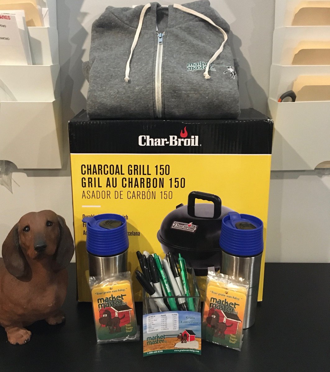 Since we are not heading to shows this year we need to give away a prize for something!! All retweets, likes, new followers &amp; google reviews. Between now and dec 18th will be entered in a draw for this prize pack. (dog not included lol) 
<a href="/Grainwatchdog/">Market Master</a> #PrizeDraw #grainbroker