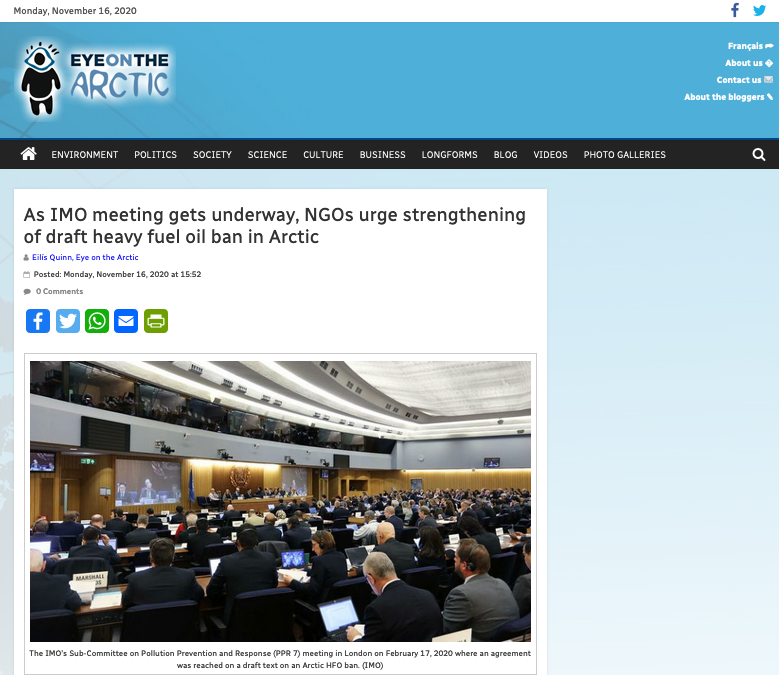 “Instead of rushing into disaster  @IMOHQ must make serious amendments to draft  #Arctic ban on use & carriage of polluting heavy fuel oil – if ban is approved, it won’t be worth paper it’s written on”  https://bit.ly/2KgeRHt&nbsp;  @Arctic_EQ  @eyeonthearctic  @Sian_Prior9  #mepc75