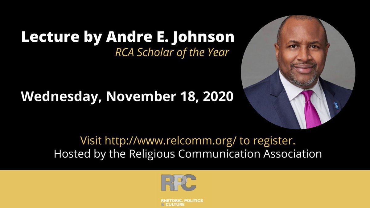 Congrats to <a href="/aejohnsonphd/">Andre E. Johnson</a> for being named Scholar of the Year by the Religious Communication Association.