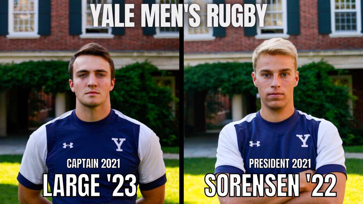 Yale Men’s Rugby Football Club is delighted to announce our new leadership group for the 2021 season, led by Henry Large ‘23 as Captain, and Mahlon Sorensen ’22 as President.

Check out our website for the full scoop.  yalerfc.com/latest-news