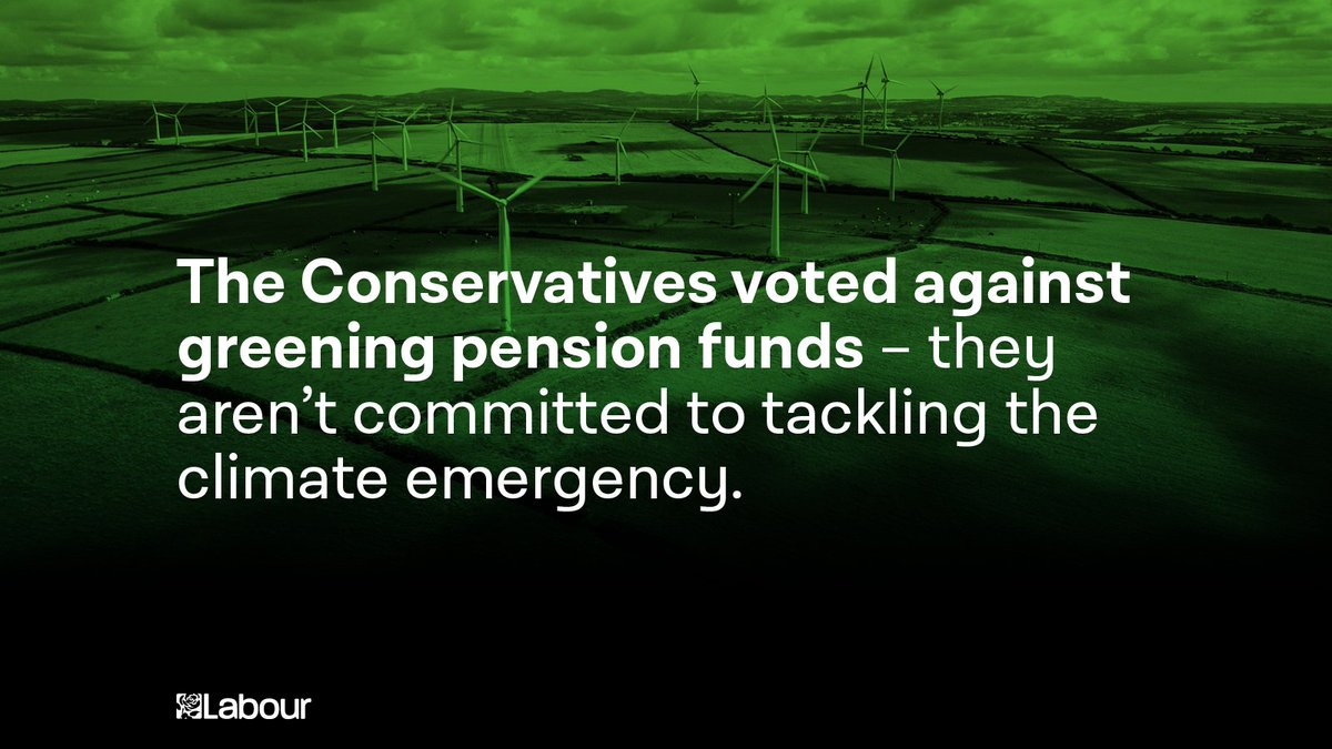 UKLabour's tweet photo. BREAKING: The Conservatives just voted against greening our pension funds. 

It's clear they're not committed to tackling the climate emergency. https://t.co/n36MuuUAoZ