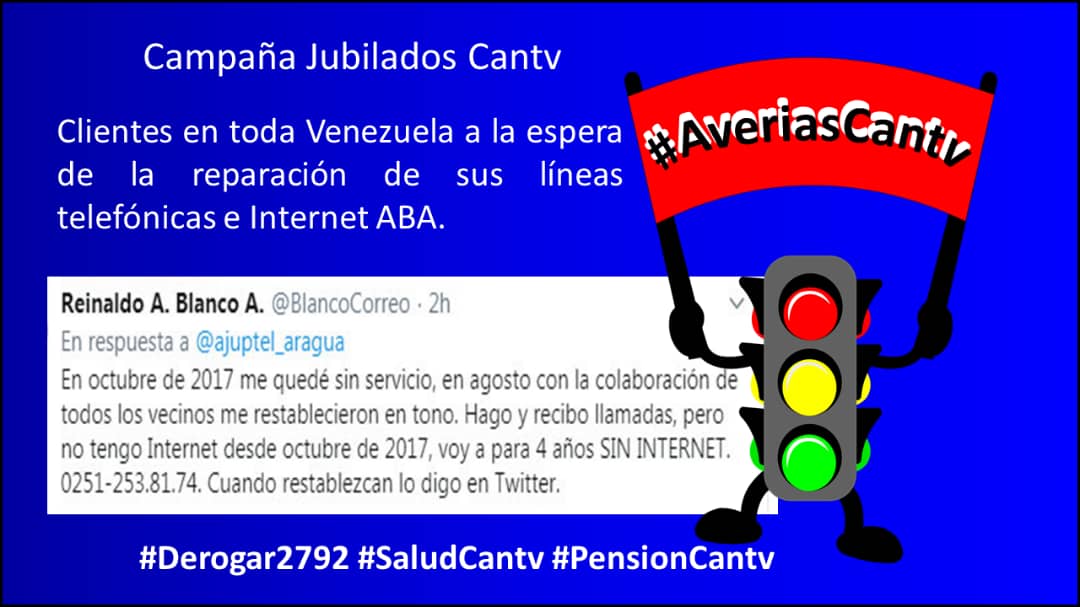 jrmart4's tweet photo. #17Nov
217Dias .@NicolasMaduro, es inhumano quitarle a los Trabajadores sus Derechos Laborales porque tanto ellos como su núcleo familiar quedan desprotegidos. Jubilados le solicitamos #Derogar2792.
Plan #SaludCantv
#PensionCantv
#AveriasCantv 
.@ONU_derechos
.@laverdadweb https://t.co/rbsYtFbewe