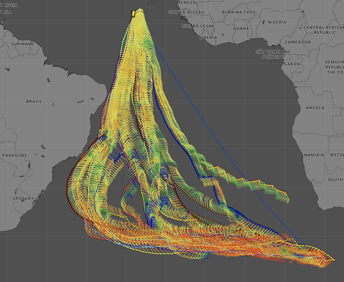 Weather_Routing's tweet image. Routage d&apos;ensemble pour les premiers foilers du groupe du centre de @VirtualRegatta  avec en tête @BonaNavigatore @loickpeyron , DSLIN, .... 
Il existe encore de nombreux scenarios possibles.