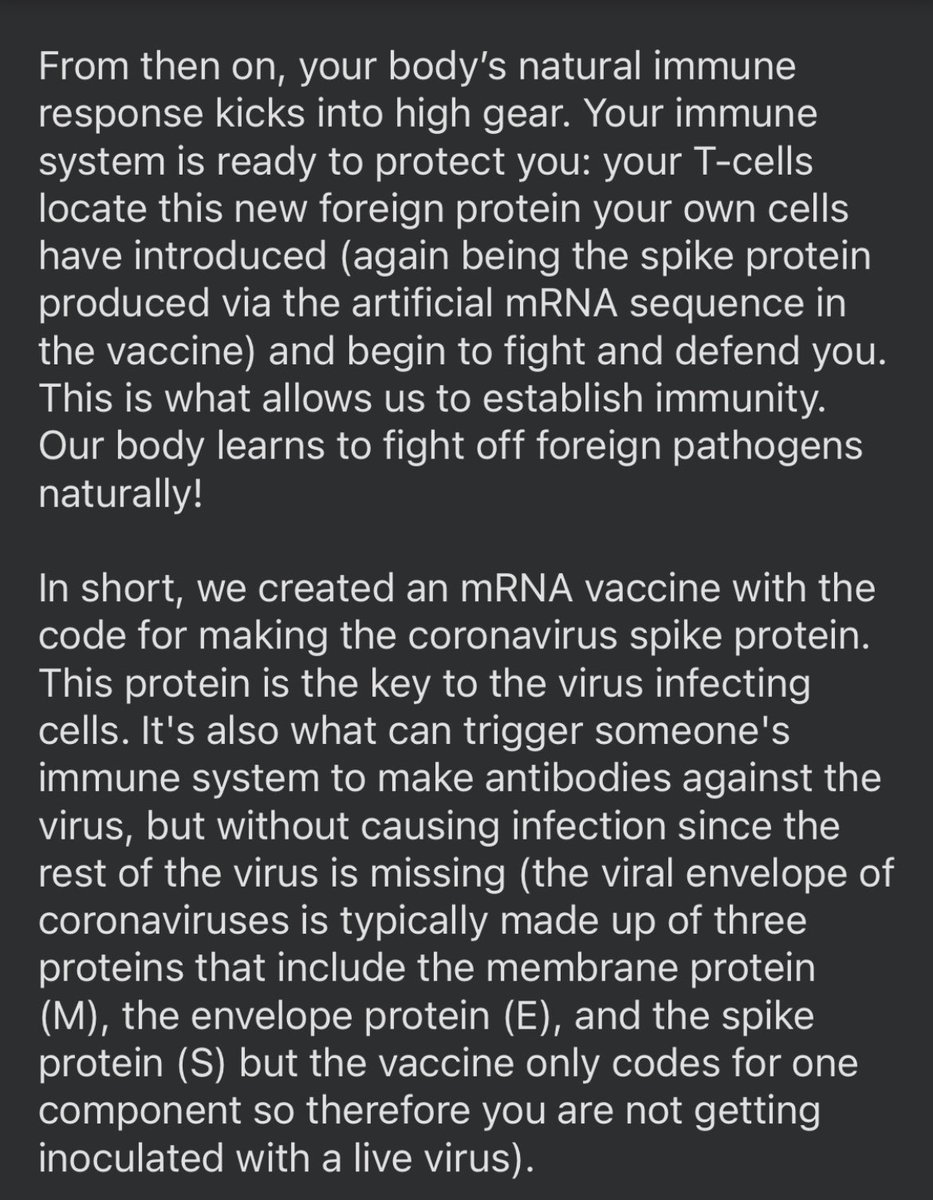 mRNA Coronavirus Vaccines  This is an explanation about the science behind our mRNA vaccine. I KNOW it’s lengthy. I’m sorry I get carried away but I can’t help it! (You asked for it!) If anyone has any questions I will always try to answer to the best of my ability.