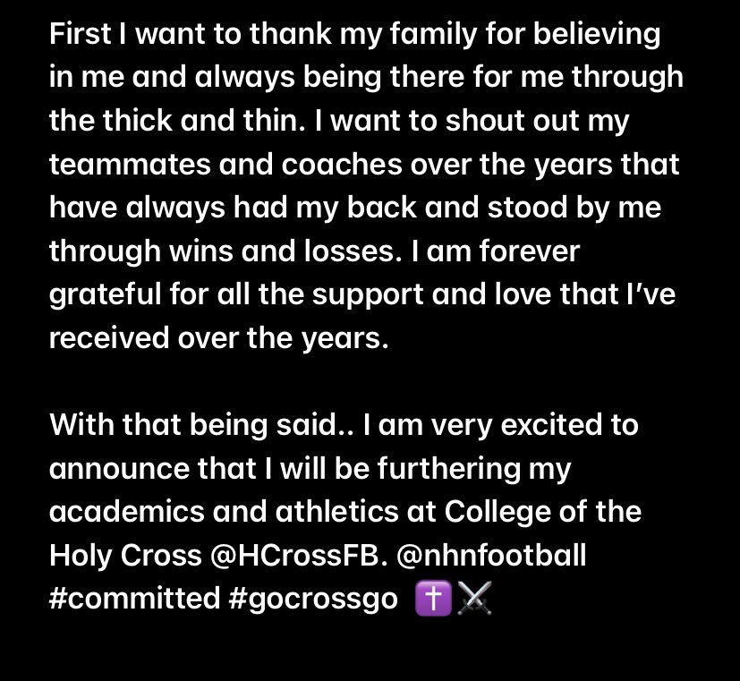 CurtisHarris21's tweet photo. #committed #gocrossgo ✝️⚔️ @CoachScottJames @NHNfootball @CoachBobChesney. https://t.co/ETYf4pc308
