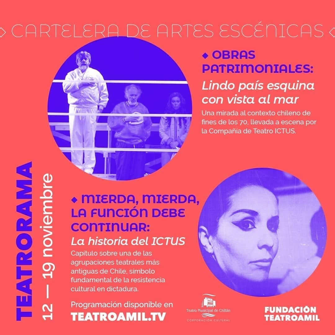 teatrochillan's tweet photo. #TEATRORAMA 🙌
No te pierdas estas espectaculares actividades que traemos para ti junto a la Fundación Teatro a Mil, del 12 al 19 de Noviembre 🌞 revisa la cartelera completa a través de https://t.co/2CAihtONIk 👏.
@fundacionteatroamil
#teatromunicipaldechilllan
#cultura https://t.co/R7ZH1knKsN