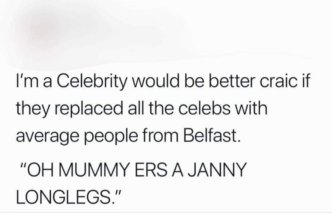 MissCarlaMaria7's tweet photo. Just picturing this 🤣
#imacelebrity https://t.co/ETmiKcwqrL