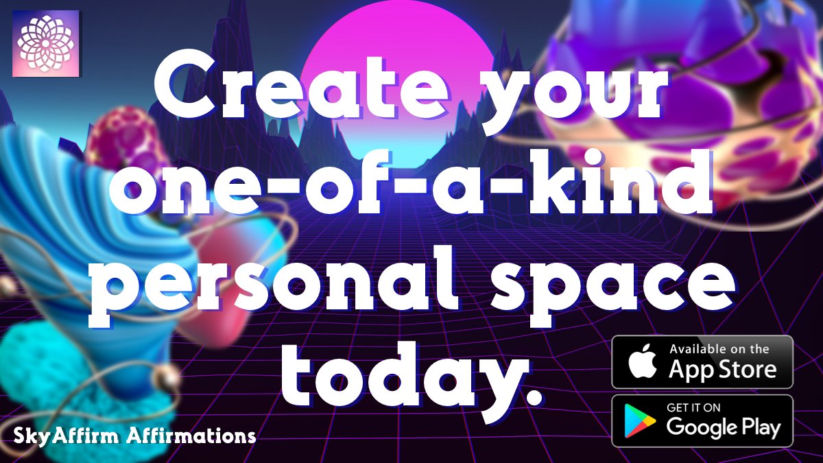 SkyAffirm's tweet photo. Create your one-of-a-kind personal space today!

Download #SkyAffirm today! #visulizations #meditations #goals #affirmations

iOS: https://t.co/KmW55n1O9P
Android: https://t.co/FV1FJWEGQC https://t.co/MQFjBn7DDP