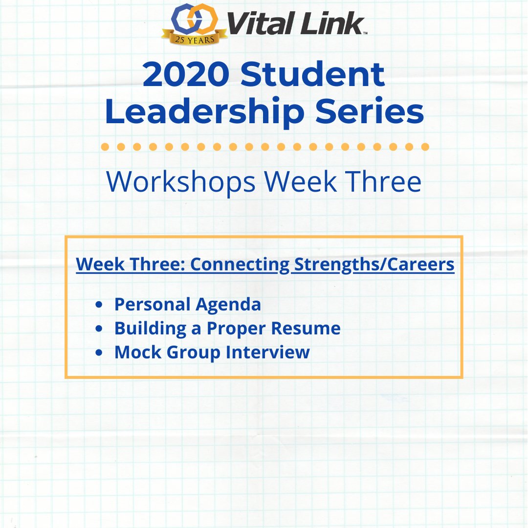 VitalLink_CA's tweet photo. The 2020 Student Leadership series Week Three is here! Check out what is happening this week!
#SLS2020 #vitallinkoc https://t.co/tIBD881Ppn