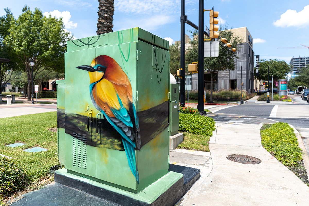 mkg_art's tweet photo. We love the bird mini murals by local artist @pilot_graff for today's #MuralMonday.
#mkgart #mkgartmanagement #minmuralshou #minimurals #publicart #streetart #houstonmurals #houstonmuralmap #houstonart #pilothtx #pilotfx https://t.co/3s5vYG297k