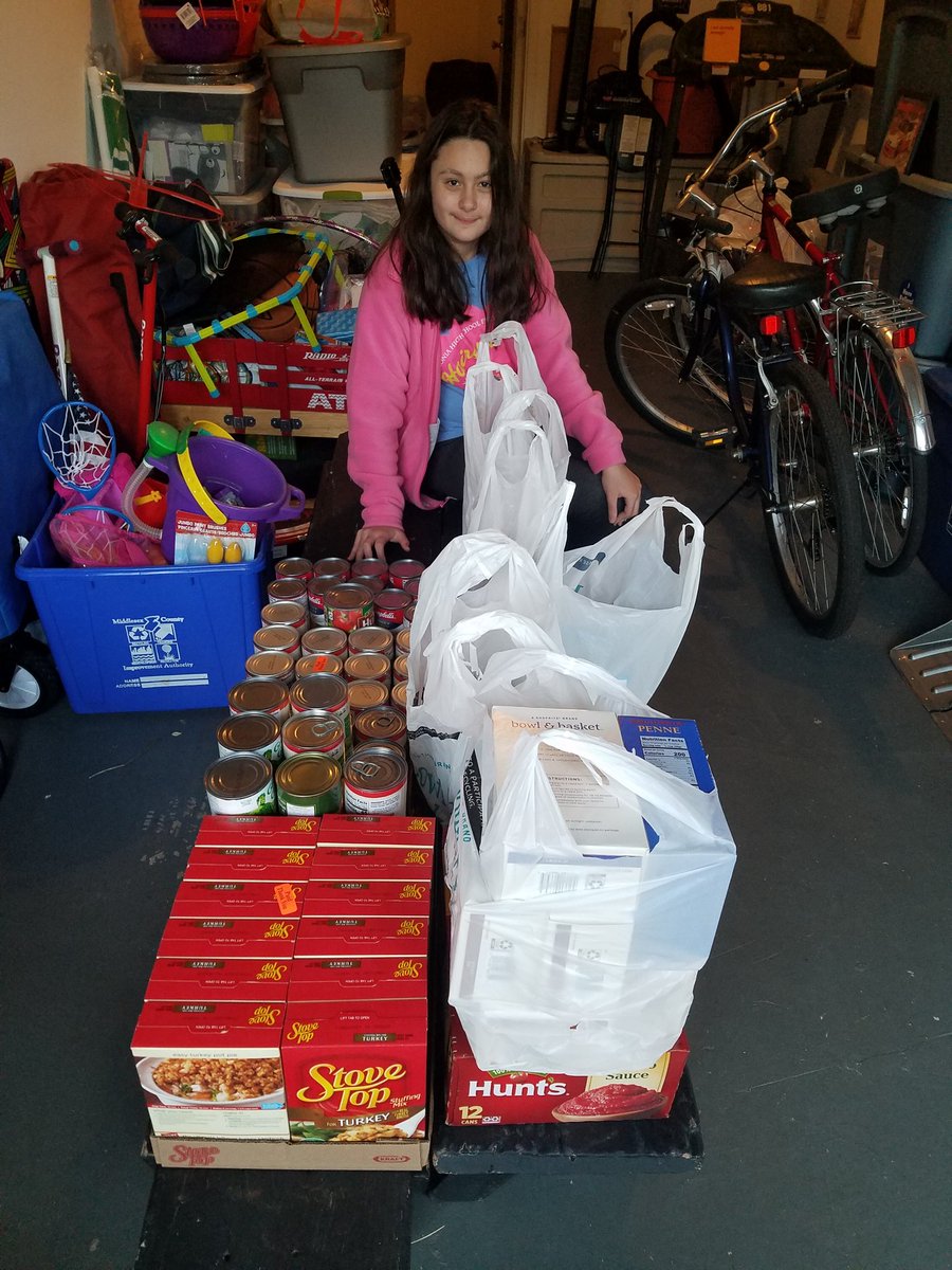 mrsabrams's tweet photo. My daughter has made this the year if giving. Here is a collection of food we will be donating to a very deserving food pantry. This all started by her using her allowance. Let her kind heart remind everyone what the holidays are all about. https://t.co/HvnyVb7B87