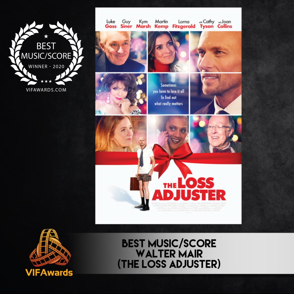Another win for <a href="/LossMovie/">The Loss Adjuster Movie</a>! Congratulations to composer <a href="/walter_mair/">Walter Mair</a> for winning Best Music/Score in the Fall 2020 season of the Vancouver International Film Awards! 🍾🎼🎁#VIFA #TheLossAdjuster #BestMusicScore