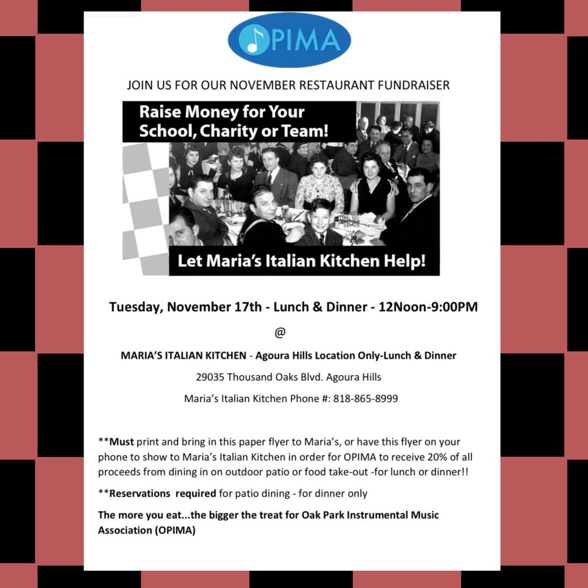 We have another fundraiser tomorrow, Nov 17 at Maria’s Kitchen from noon to 9! Can we get more people to go this time?Thanks for reading and have a lovely day, eagles 🦅💛