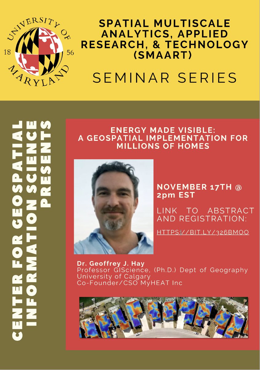 Looking forward to presenting on Nov 17, 2020 in the SMAART Seminar Series at U.Maryland, College Park, USA. (bit.ly/326Bmoo). Discussing our <a href="/UCalgary/">U Calgary</a>   #thermal #imaging R&amp;D leading to the #EnergyEfficiency solutions implemented by <a href="/cityofcalgary/">City of Calgary</a> based <a href="/myheatinc/">MyHEAT</a> #yyc