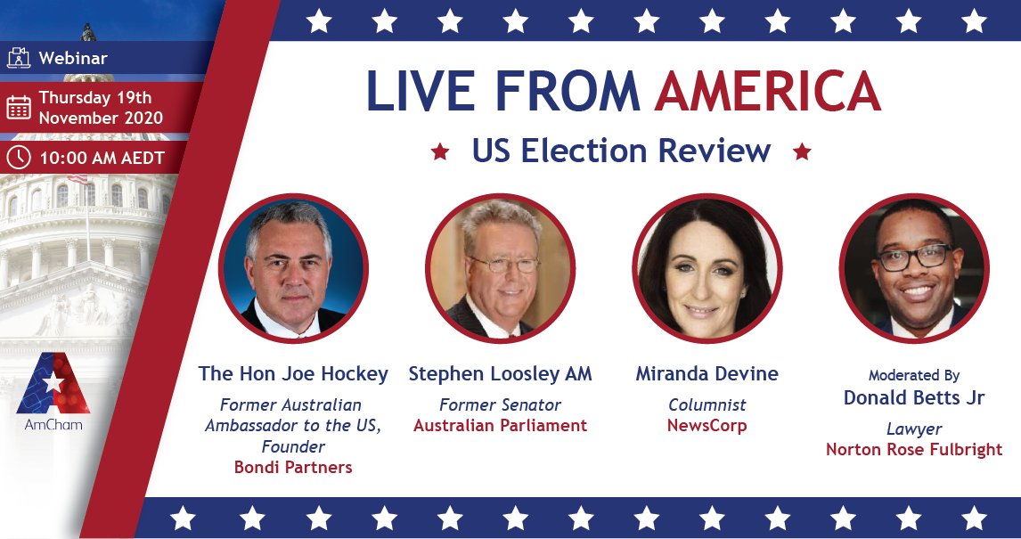 AmCham Australia (@amchamau) on Twitter photo Don't miss this lively panel discussion | Register for the free webinar here > lnkd.in/gC9Hgaf
<a href="/mirandadevine/">Miranda Devine</a> <a href="/JoeHockey/">Joe Hockey</a> Don't miss this lively panel discussion | Register for the free webinar here > lnkd.in/gC9Hgaf
<a href="/mirandadevine/">Miranda Devine</a> <a href="/JoeHockey/">Joe Hockey</a>