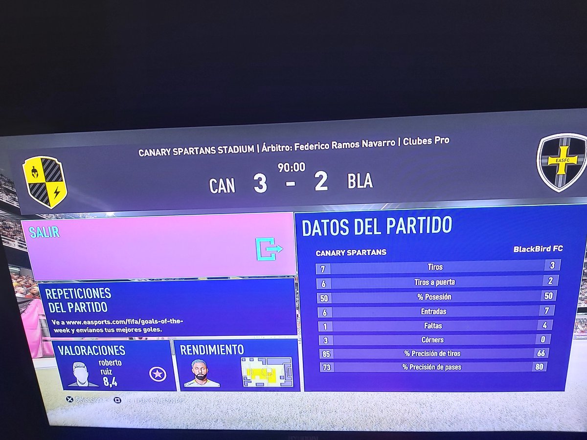 Buen comienzo en VFO!! Muy buen rival y reñido hasta los minutos finales, nos veremos a la vuelta!! <a href="/FC_BlackBird/">BlackBird FC</a> 
+3!