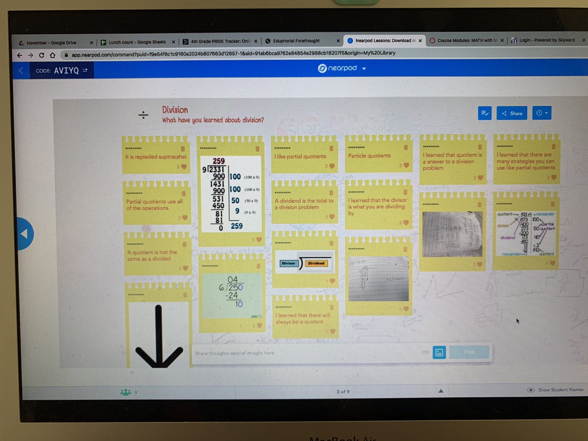 ClemensMs's tweet photo. Love using Nearpod to get my students more engaged! We used a collaboration board, filled in the blank with our AVP words, looked at word problems, and students took a quiz at the end to check for understanding #TechnologyTouchdown #TeamCamey @MsBartley_2 https://t.co/E80Qwj89XP