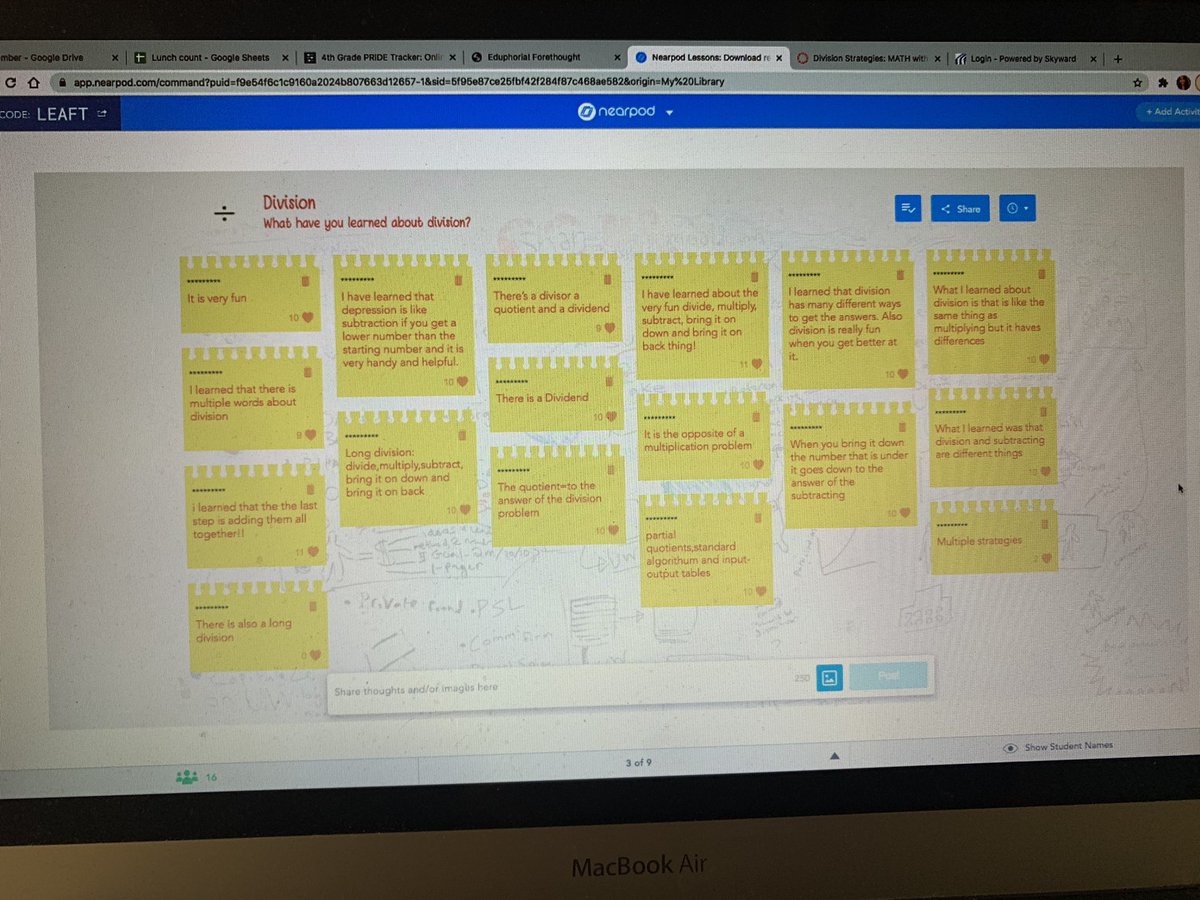ClemensMs's tweet photo. Love using Nearpod to get my students more engaged! We used a collaboration board, filled in the blank with our AVP words, looked at word problems, and students took a quiz at the end to check for understanding #TechnologyTouchdown #TeamCamey @MsBartley_2 https://t.co/E80Qwj89XP