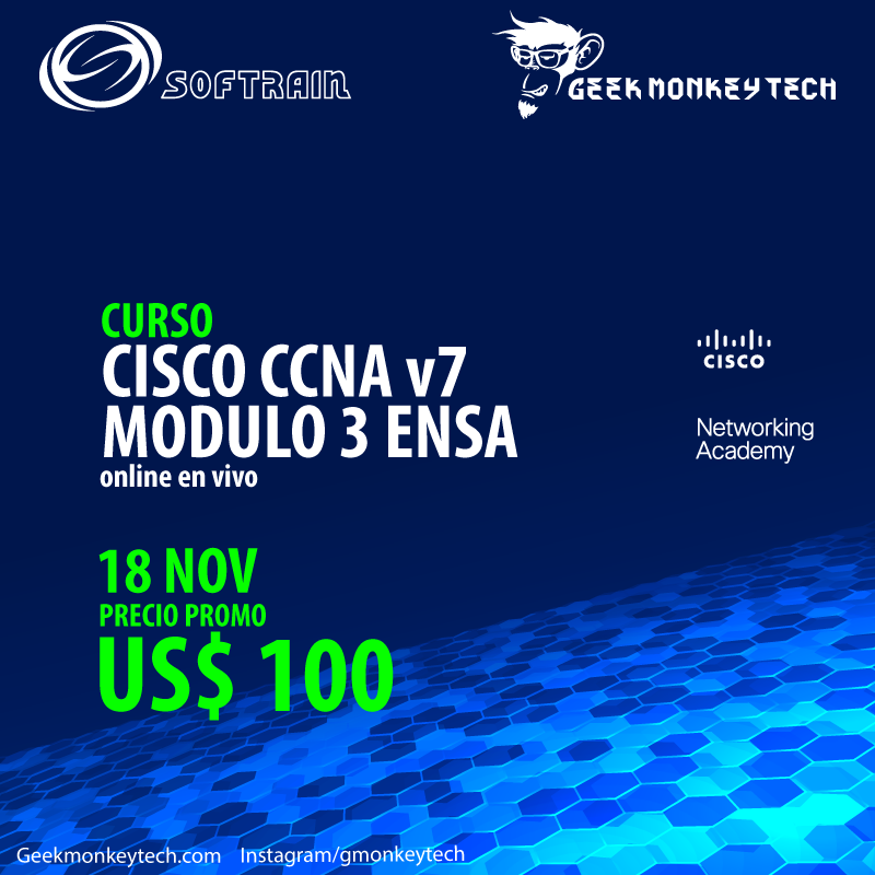 softrainve's tweet photo. Especializate en Redes Cisco CCNA v7 Solo pagas US$100 Intructor Certificado Somos Cisco Acdemy y Te obsequiamos el Curso de LINUX

#cisco #devnet #devops #ccna #ccnav7 #ccnp #ciscoacademy #softraincorp #gmonkeytech https://t.co/lU2qMUeFFp