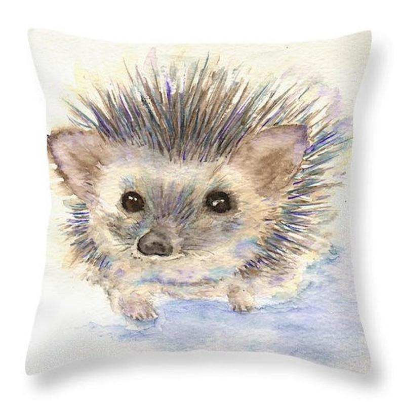 kblacey's tweet photo. Hugo is trotting in to say Good Morning #EarlyBiz - he would love to have a special place on someone's sofa. Unique, quirky artwork on faux / vegan suede cushion.
#hedgehog #homedecor #UKGiftAM #giftideas 
https://t.co/M6Qqem8Lth https://t.co/75hN5XOIm4