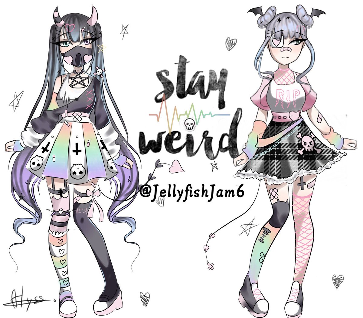 JellyfishJam6's tweet photo. Another style more cartoonish but I like it a lot !I originally did this for some adoptables but I loved them too much to sell them,but if somehow you’re interested for adoptables you can tell me ! #drawing #artshare #art #digitalart #manga https://t.co/c5GYqCbUn3