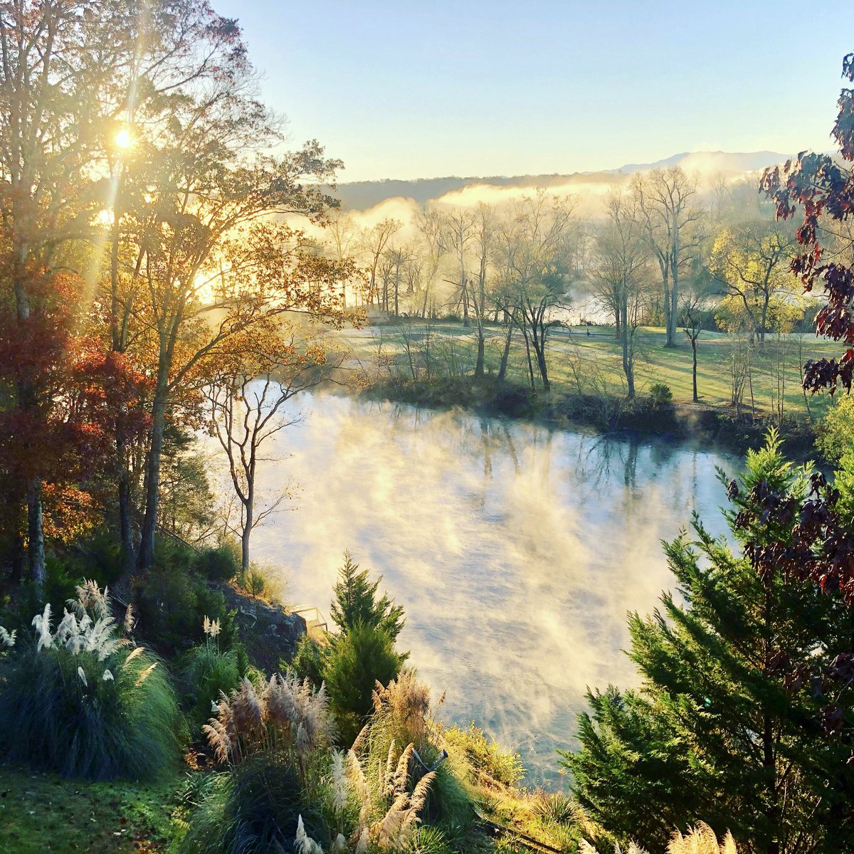 AutosandMore's tweet image. ⁦@10weather⁩ Beautiful Morning in Kodak on the French Broad River.  We love our back yard! #GODSGLORY