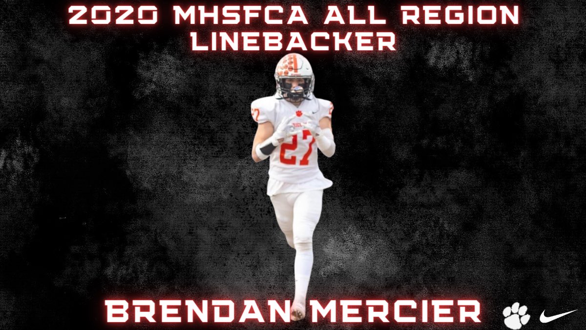 Congratulations to Brendan Mercier on making the 2020 <a href="/michiganhsfca/">MHSFCA</a> All Region Football Team as a linebacker!