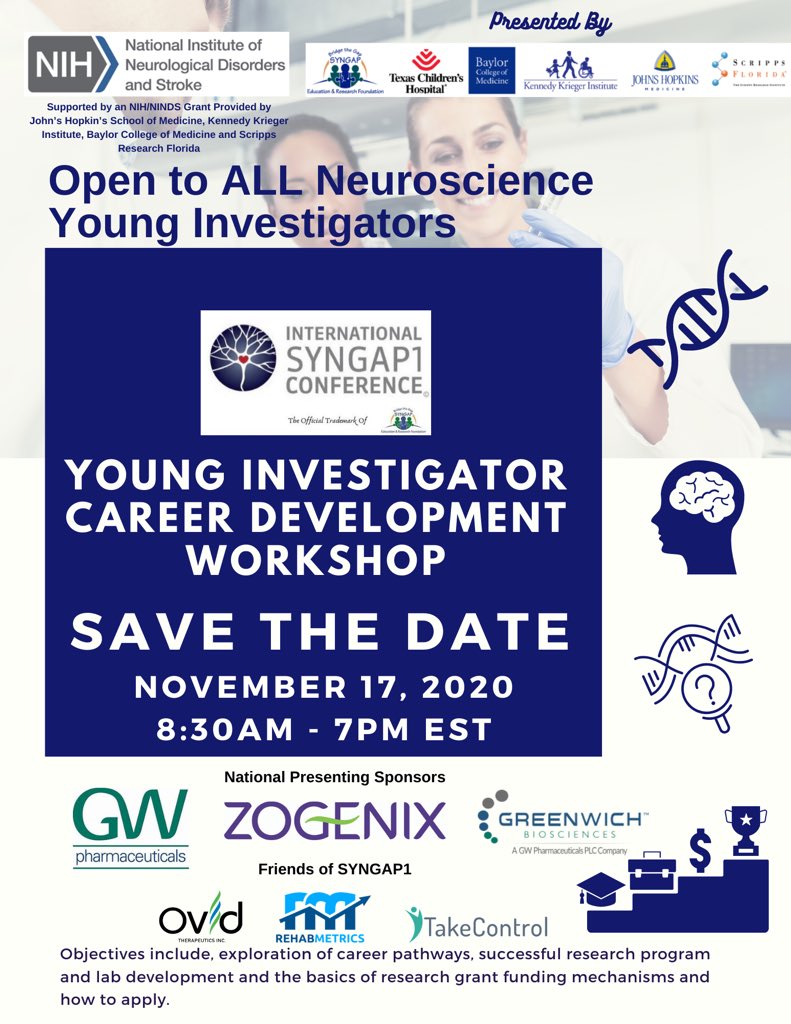 RehabMetrics's tweet photo. ATTENTION NEUROSCIENCE YOUNG INVESTIGATORS:  Make plans to attend this conference to be mentored on grant applications, laboratory set up, choosing outcomes, etc in the rare/orphan disease space.  There is a bench/basic scientist track and a clinician science track. Enjoy! https://t.co/YnzfwnIroJ