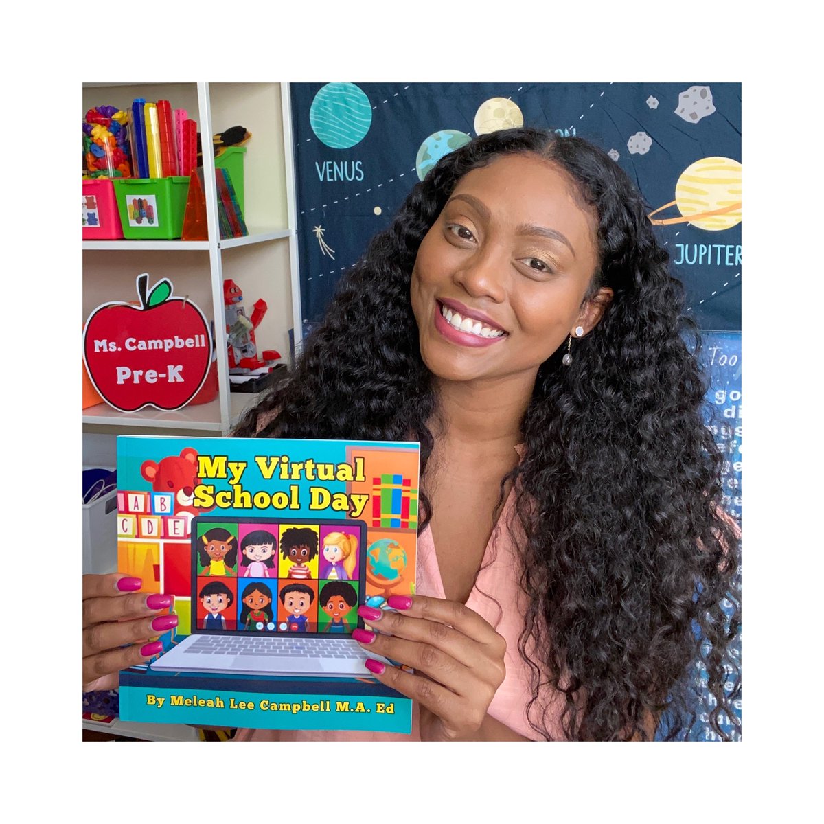 mscampbellteach's tweet photo. I’m so excited to share my first children’s book I wrote for my students, My Virtual School Day! Signed copies are available at https://t.co/VJyh4irDky

#teachforamerica #teachers #ILoveTeaching #VirtualSchoolDayBook #MyVirtualSchoolDay https://t.co/aEe5DUcXhO