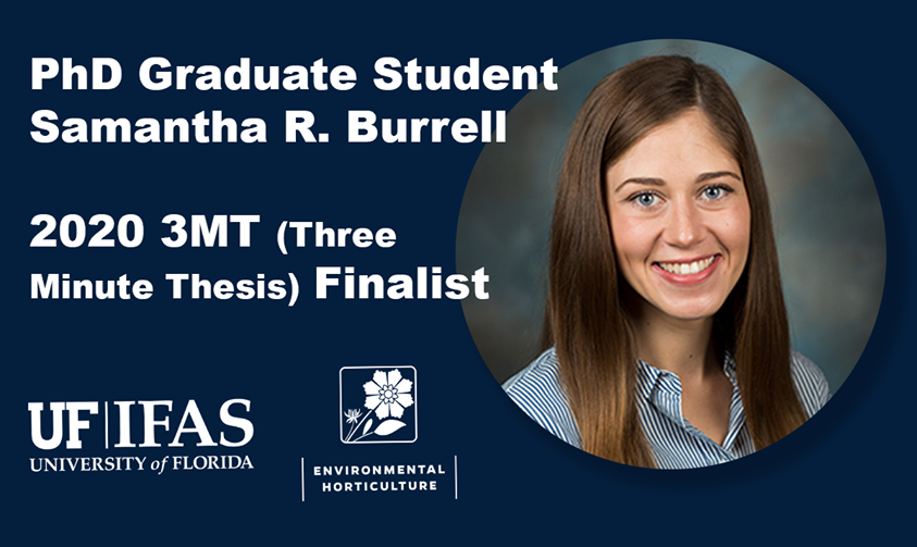UFPlants's tweet photo. Congratulations to @Burrell_Sammy for winning the @UF_GradS three-minute thesis competition. We are proud of you. Learn more about her submission here: https://t.co/DTZW0wMDEX https://t.co/T50dSB9b0a